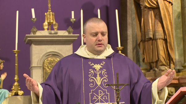 Nagyböjti szentmise a csornai premontrei templomban (2026-03-20)