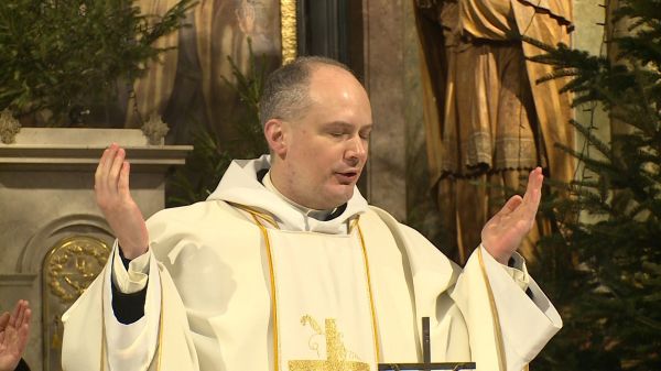 Szentmise a csornai premontrei templomban